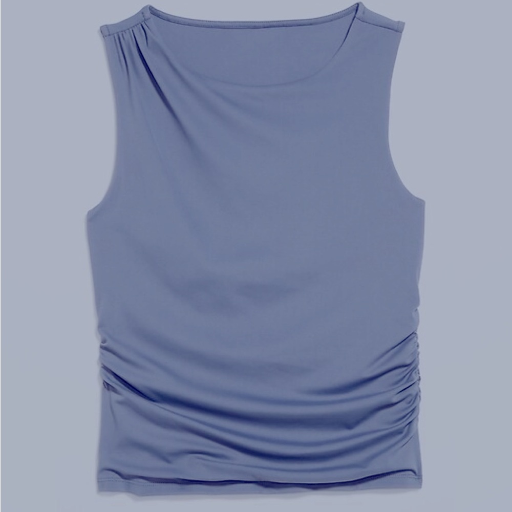 Old Navy Blue Ruched Sleeveless Tank Top